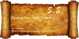 Spengler Sándor névjegykártya